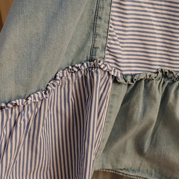 Free People Keegan High Low Denim Cotton Patchwork/Tunic Dress Size Small - Picture 7 of 13